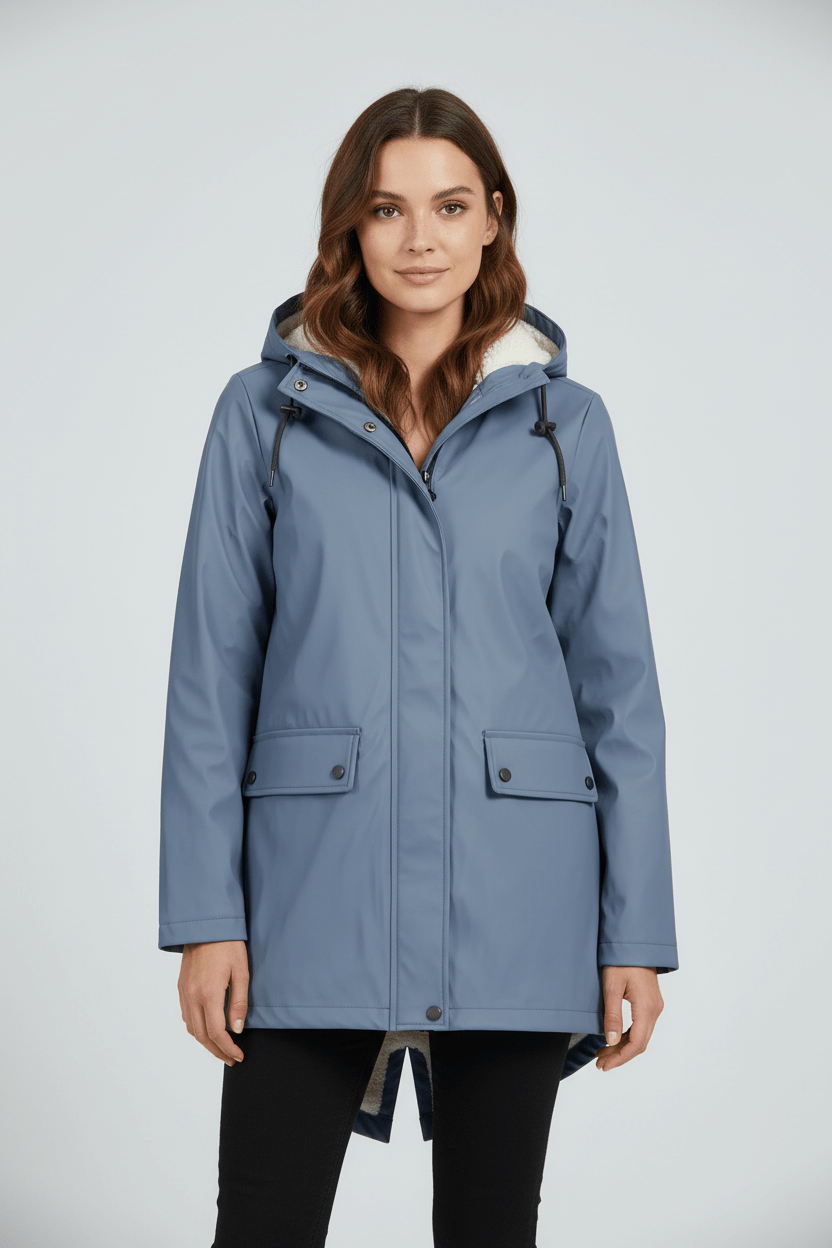 Women's Waterproof Fleece Lined Hooded Trench Coat - OutfitLondon
