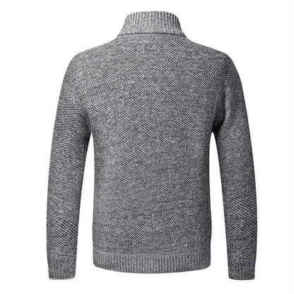 Men's Thick Quilted Zip Up Knitted Jacket