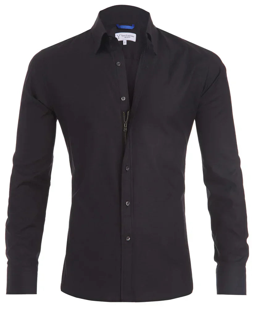 Casual zip-up mens shirt