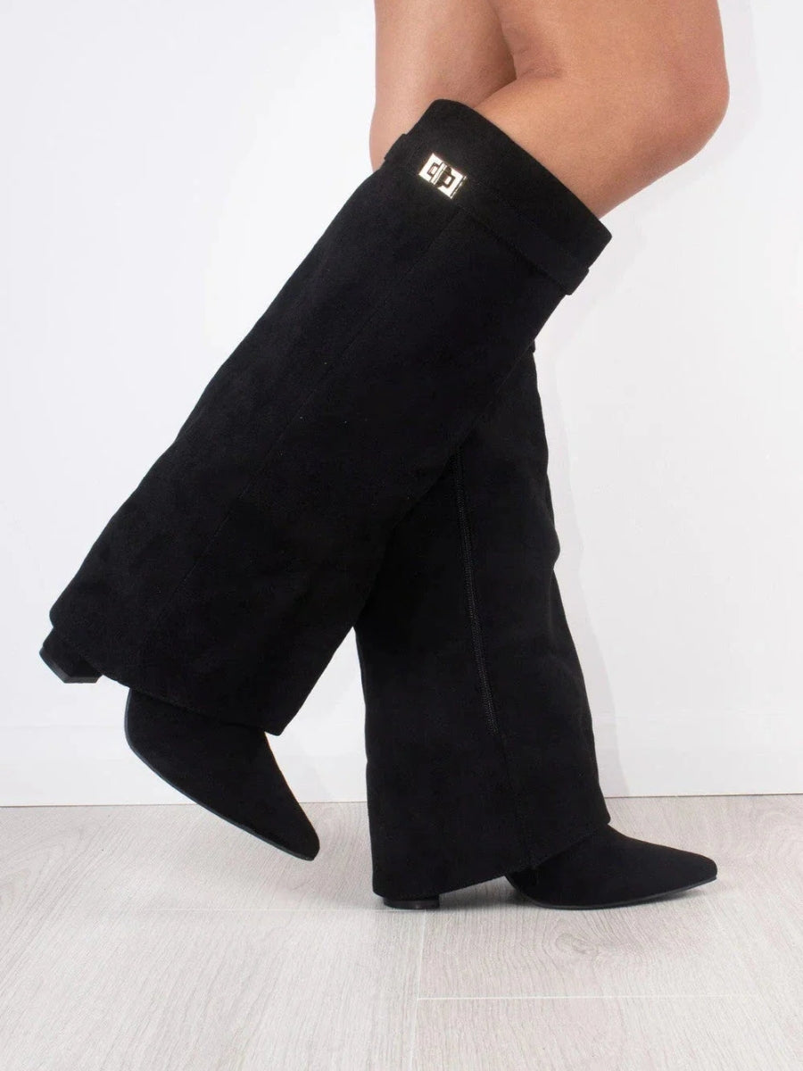 Trendy High Knee Fashion Boots - OutfitLondon