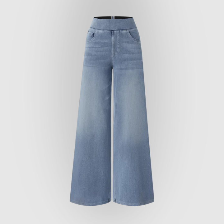 Relaxed Fit High Waist Wide Leg Stretch Jeans