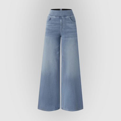 Relaxed Fit High Waist Wide Leg Stretch Jeans