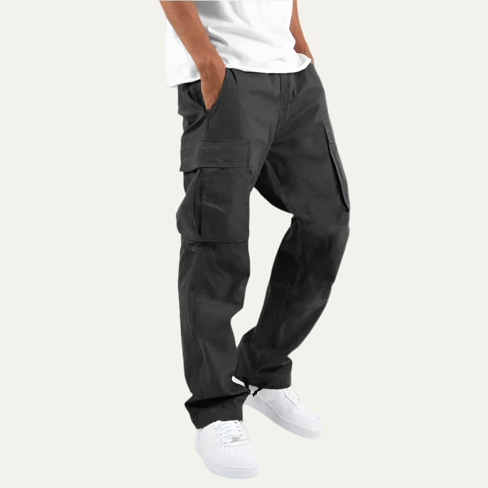 Men's Relaxed Fit Cargo Pants with Large Pocket Storage