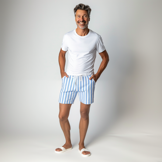 Comfortable Casual Stripe Beach Shorts - OutfitLondon