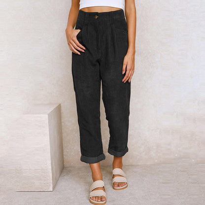 Women's High-Waisted Winter Trousers - OutfitLondon