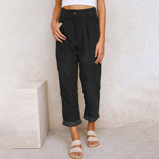 Women's High-Waisted Winter Trousers - OutfitLondon