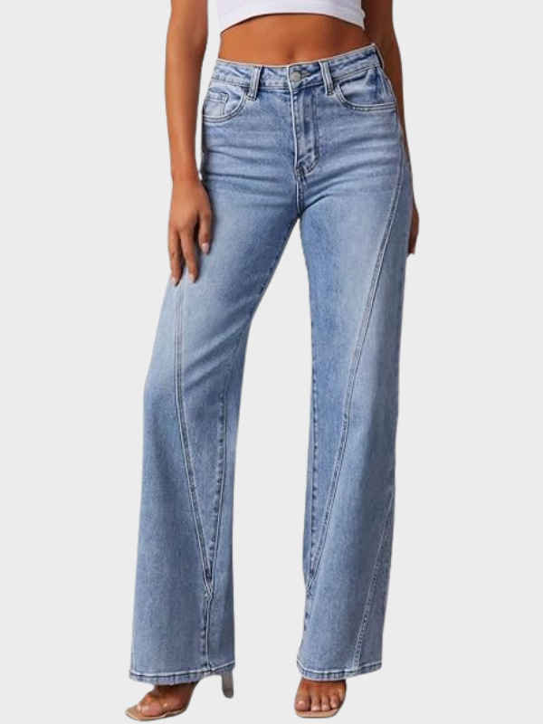 Women's Slim Fit Ripped Sky Blue Denim Jeans - OutfitLondon