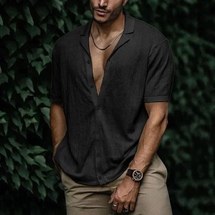 Lightweight Breathable Mens Linen Shirt