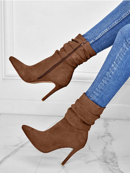 Chic Pointed Toe High Heel Booties