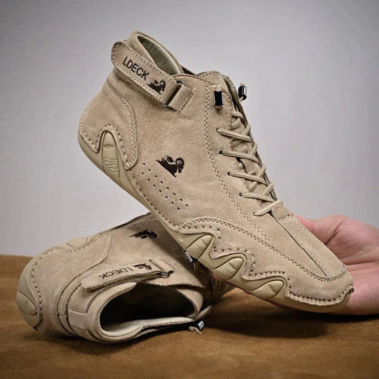 Barefoot Beck Ram Shoes Italian Handmade Suede Velcro High Boots