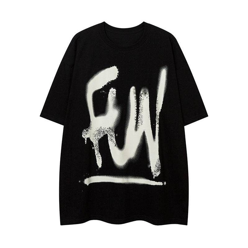 Women's Casual Cotton Short Sleeve T-Shirt with Letter Print