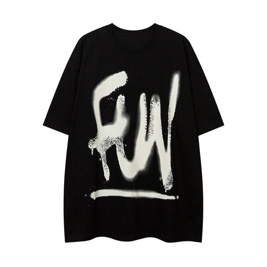 Women's Casual Cotton Short Sleeve T-Shirt with Letter Print