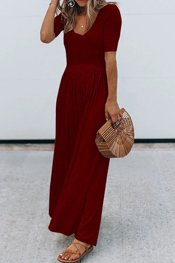 Women's Lightweight V-Neck Summer Jumpsuit
