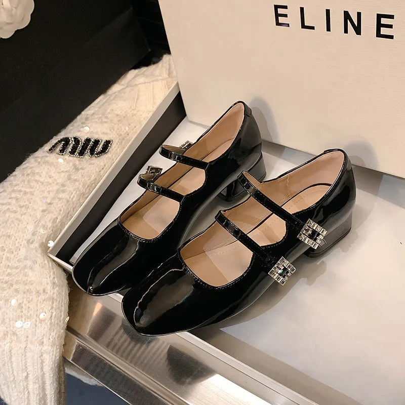 Comfortable Low Heel Vintage Mary Jane Shoes