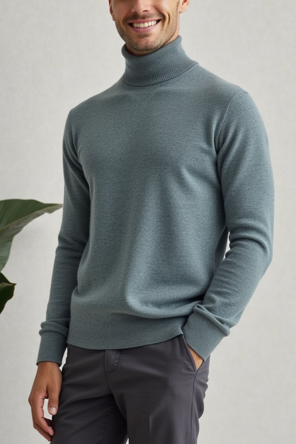 Warm Merino Wool Crew Neck Sweater Men - OutfitLondon