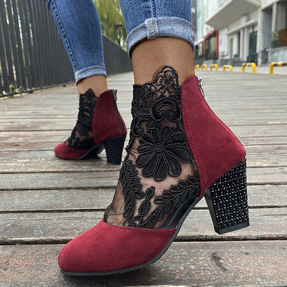 Elegant Lace High Heel Boots