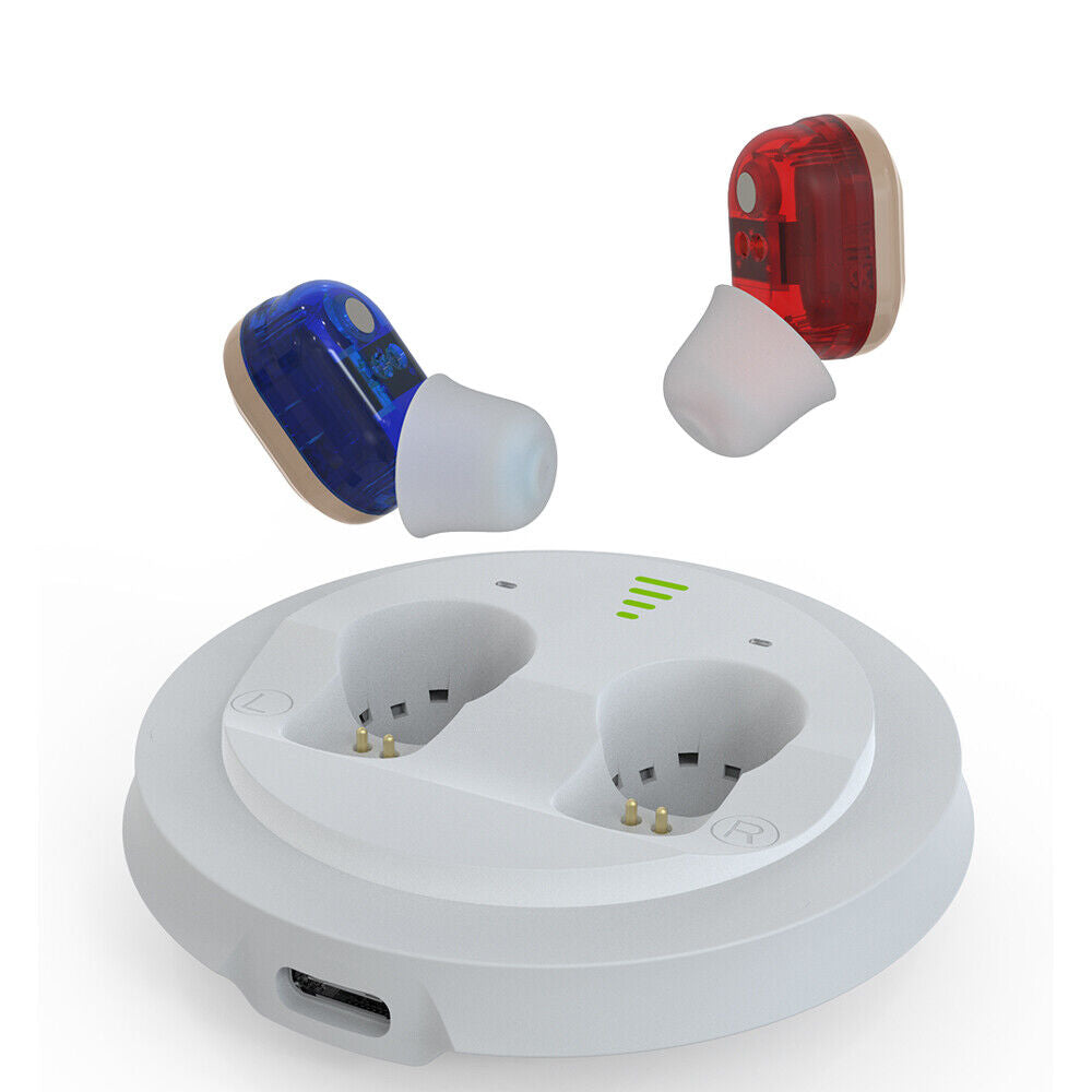 1 Pair Rechargeable Hearing Aid Digital Rechargeable Invisible Sounds Amplifier