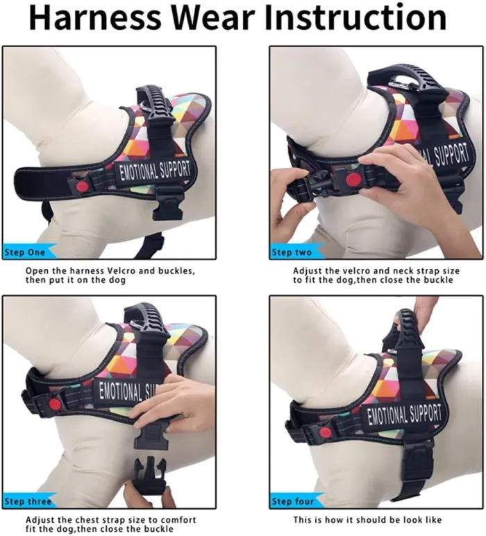 Personalised Dog Harness Strong No Pull Premium Custom Name Reflective Vest
