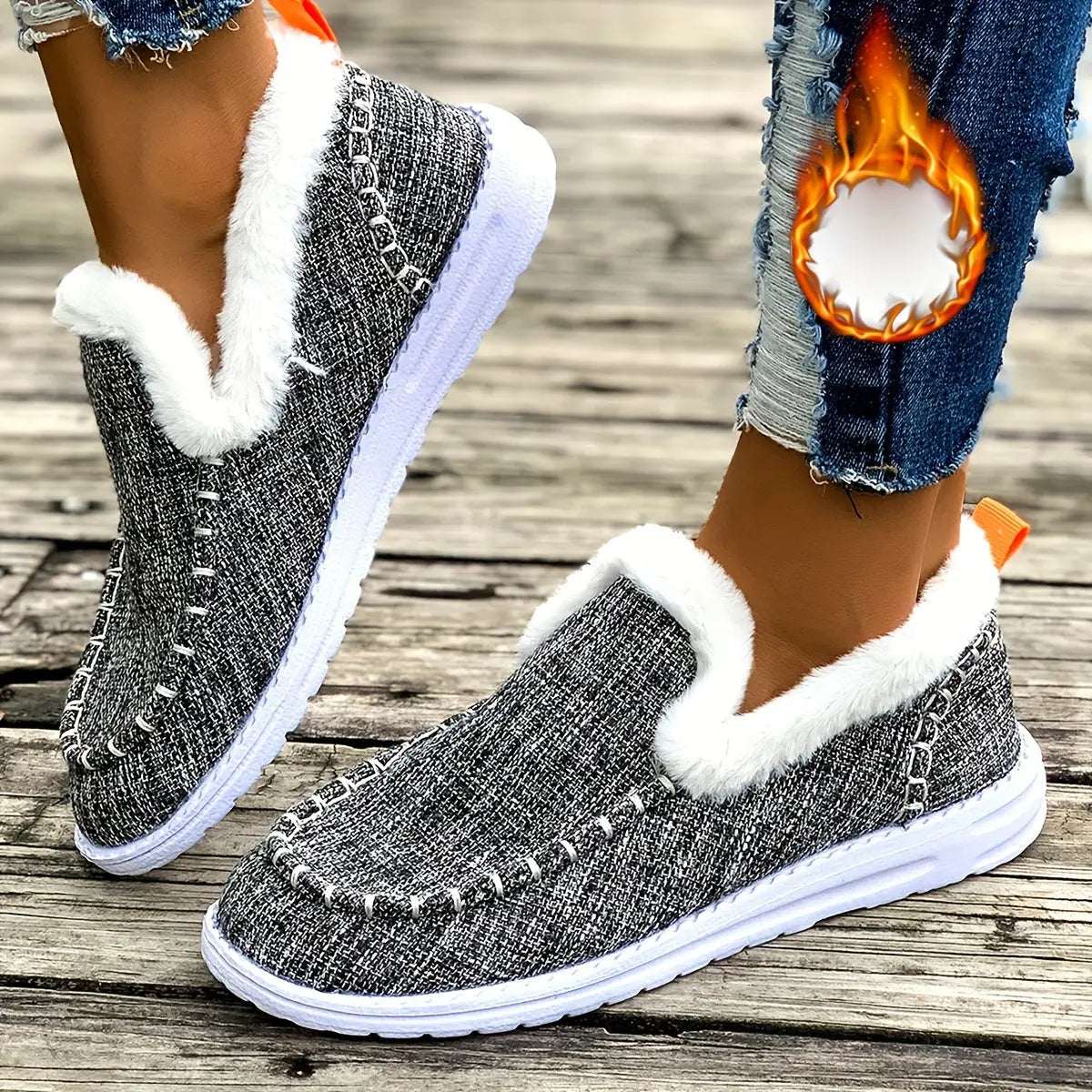 Soft Faux Fur Warm Winter Slip On Shoes