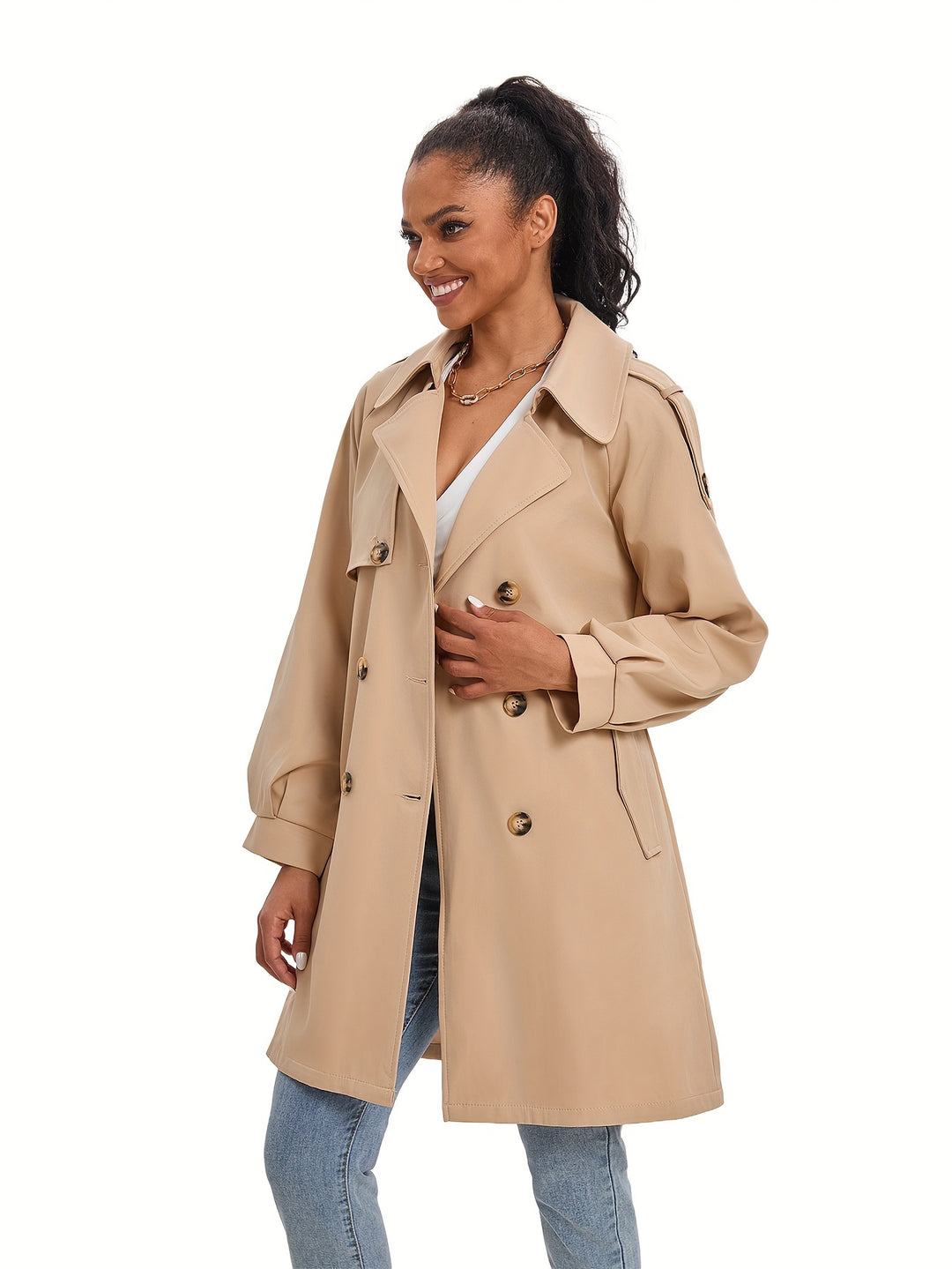 Timeless Women's Belted Waterproof Trench Coat - OutfitLondon