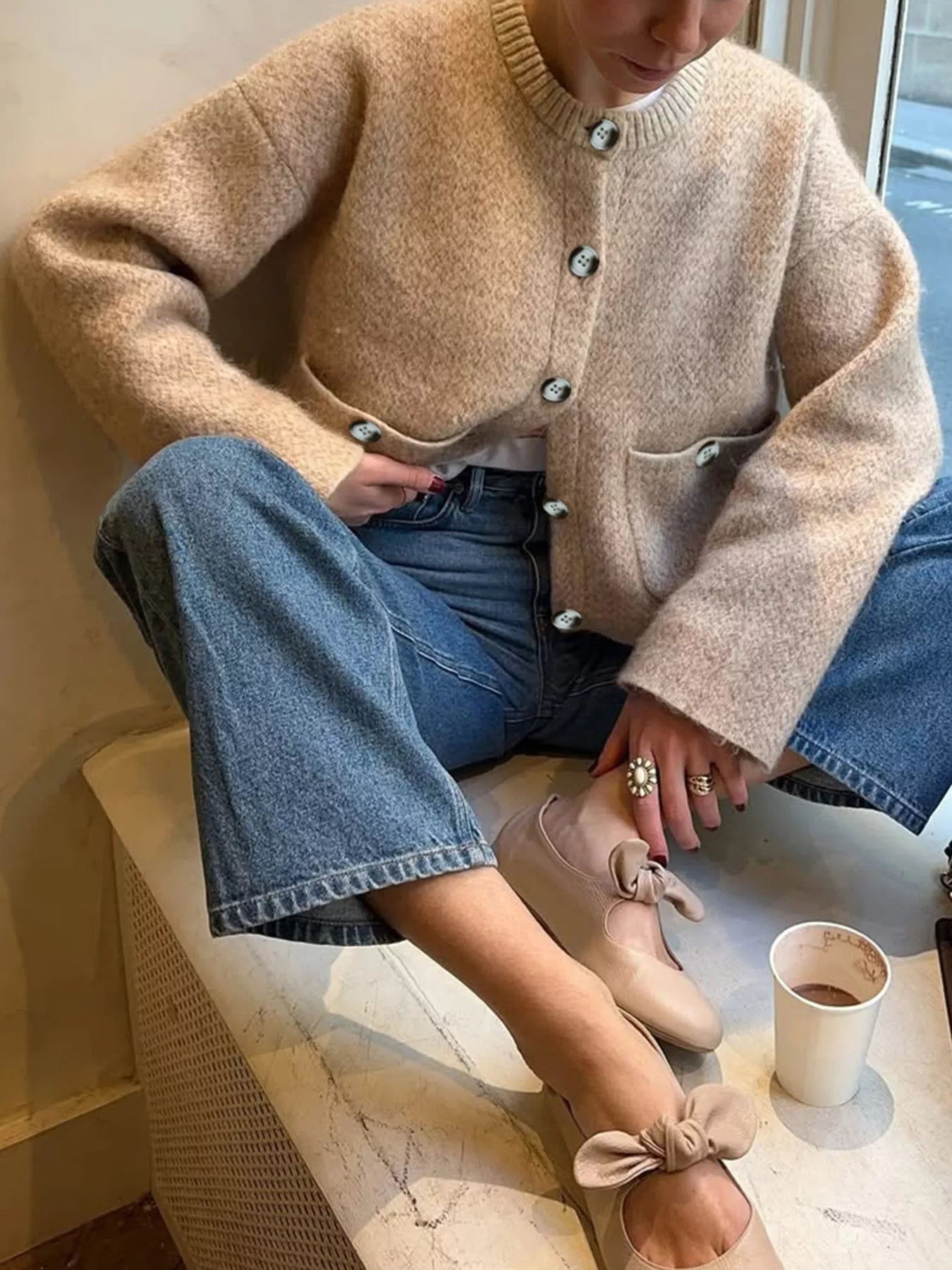 Cozy Crew Neck Knit Pullover Sweater - OutfitLondon
