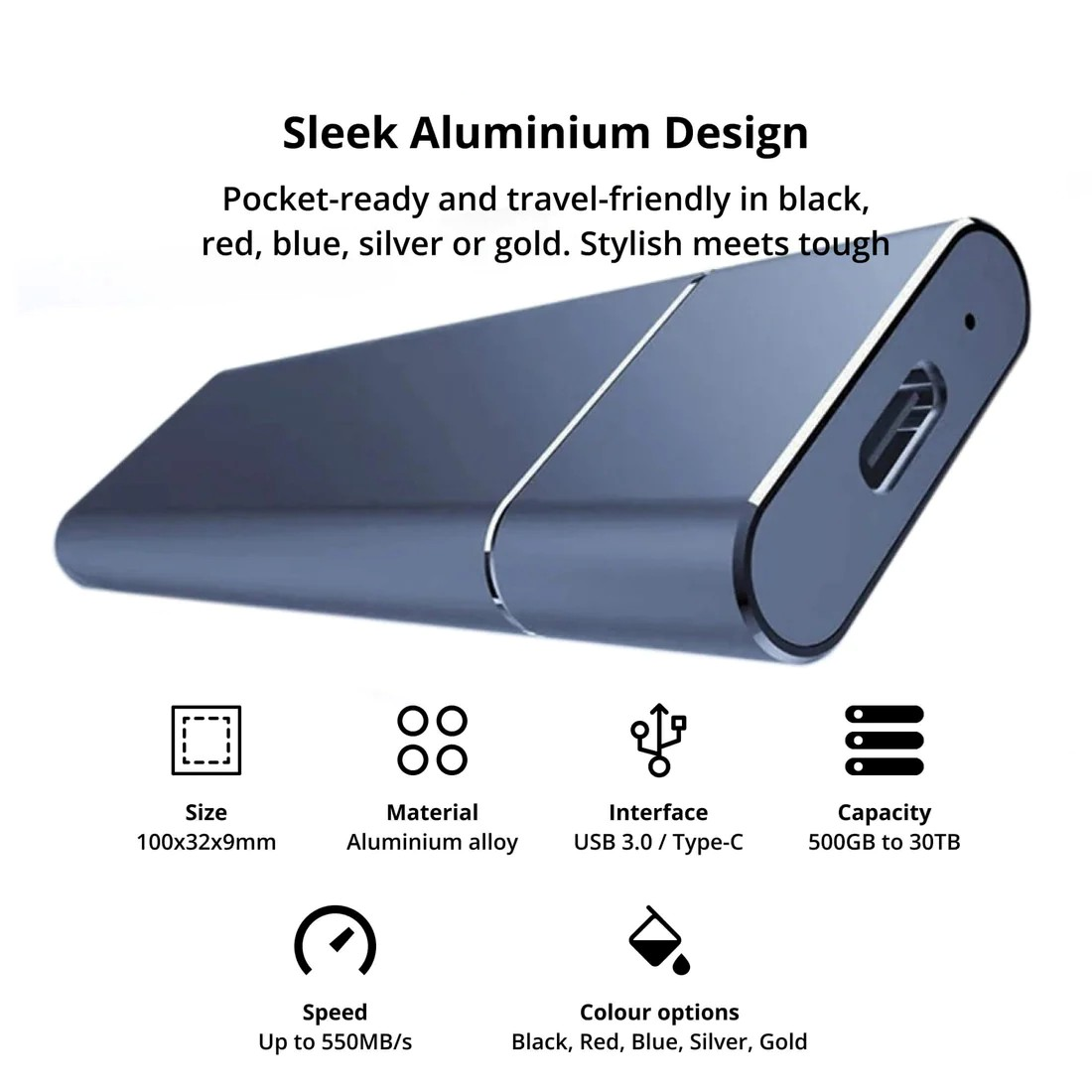 Portable SSD for Large Storage – 5TB External Drive with Lightning-Fast Transfer Speeds