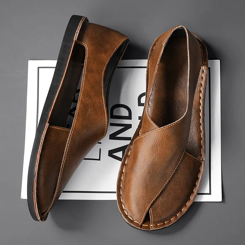Zealbonn Calfskin Crossover Sandals