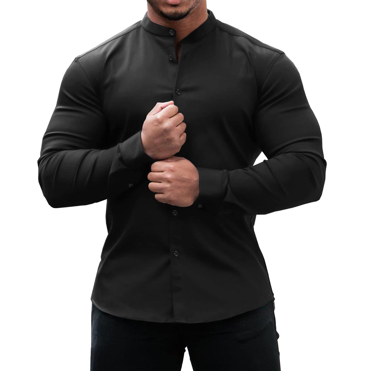Men's Casual Cotton Button Down Long Sleeve Shirt