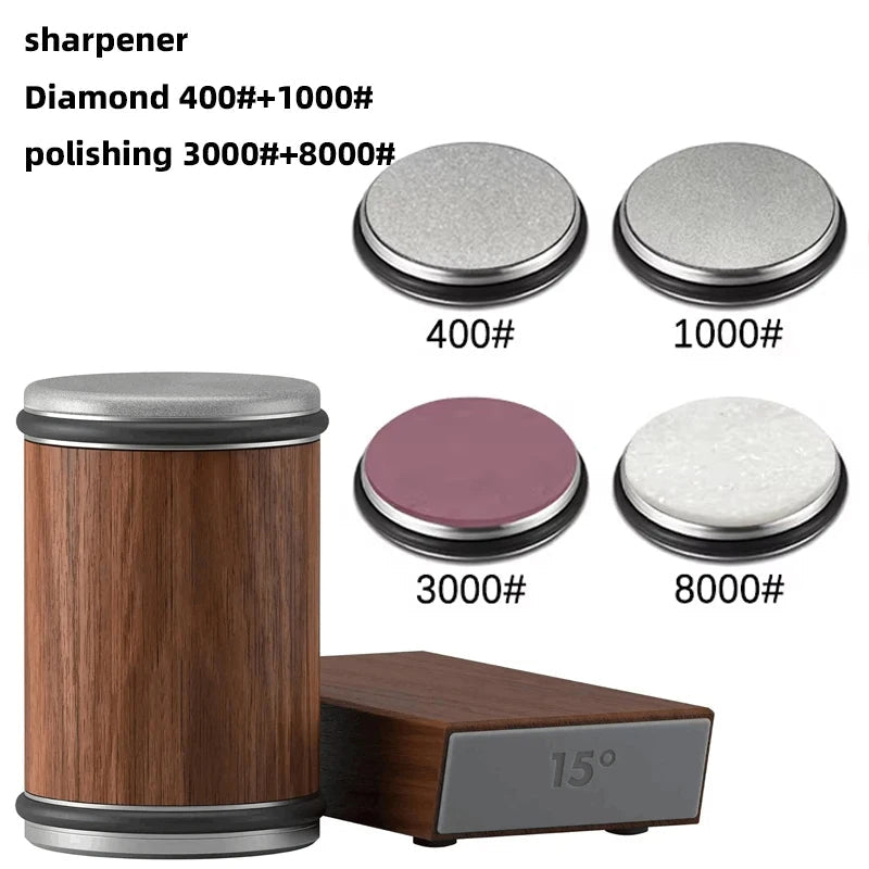 Easy Use Dual Angle Knife Sharpener with Magnetic Strip