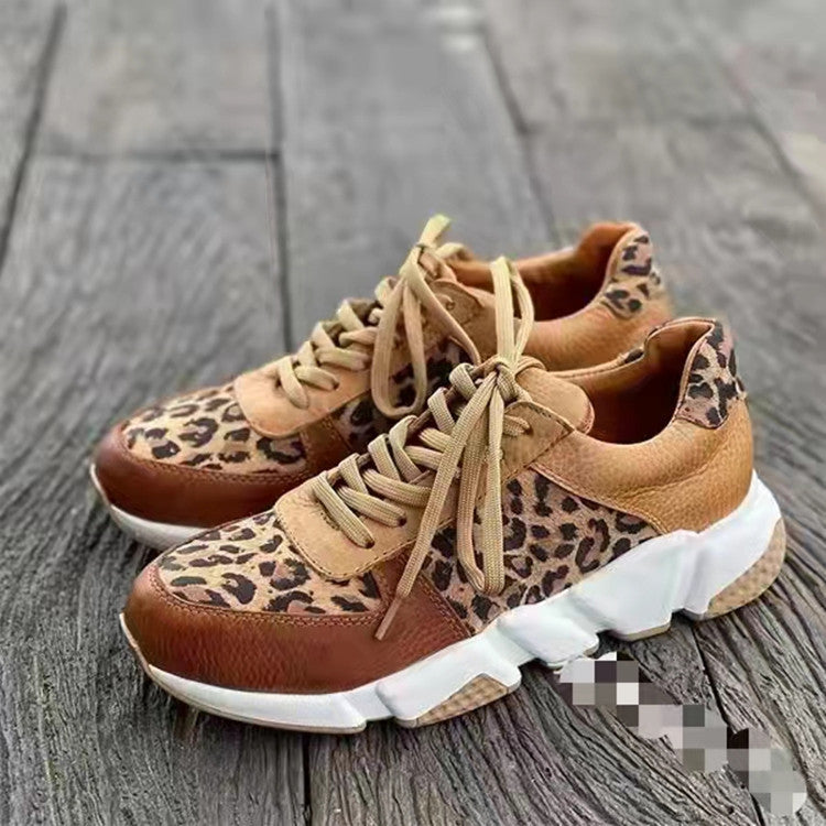 Brown Leopard Laced Up Sneaker