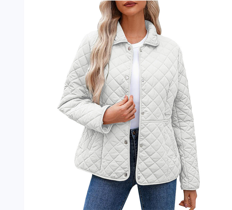 Women's Casual Quilted Lapel Collar Jacket
