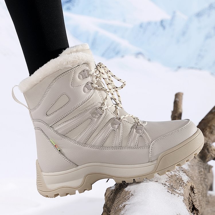 Warm Fuzzy Lace Up Ankle Boots for Women