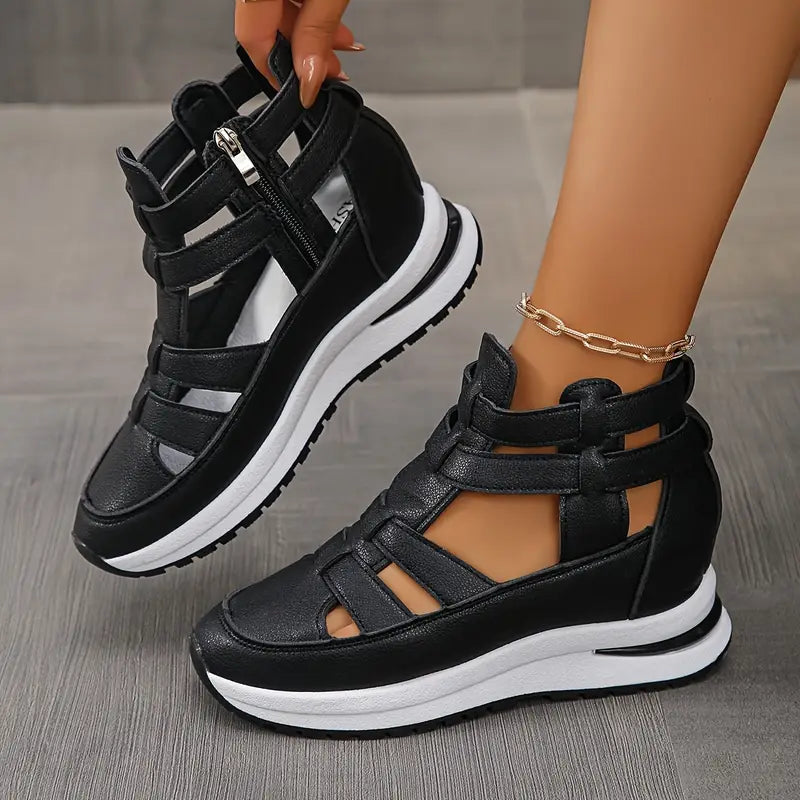Comfortable Ankle Strap Wedge Sandals for Women - OutfitLondon