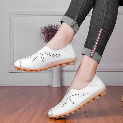 Slip On Loafers Hollow Flat Bottom Women Shoes