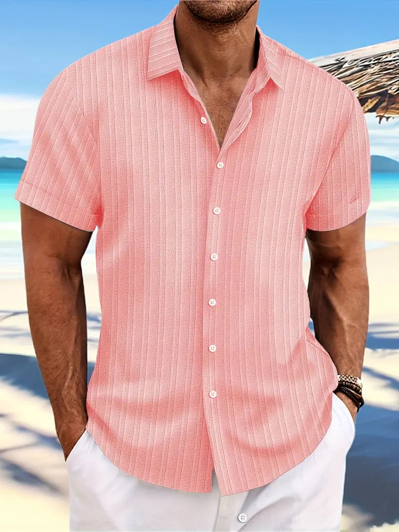 Casual Classic Striped Mens Cotton Shirt