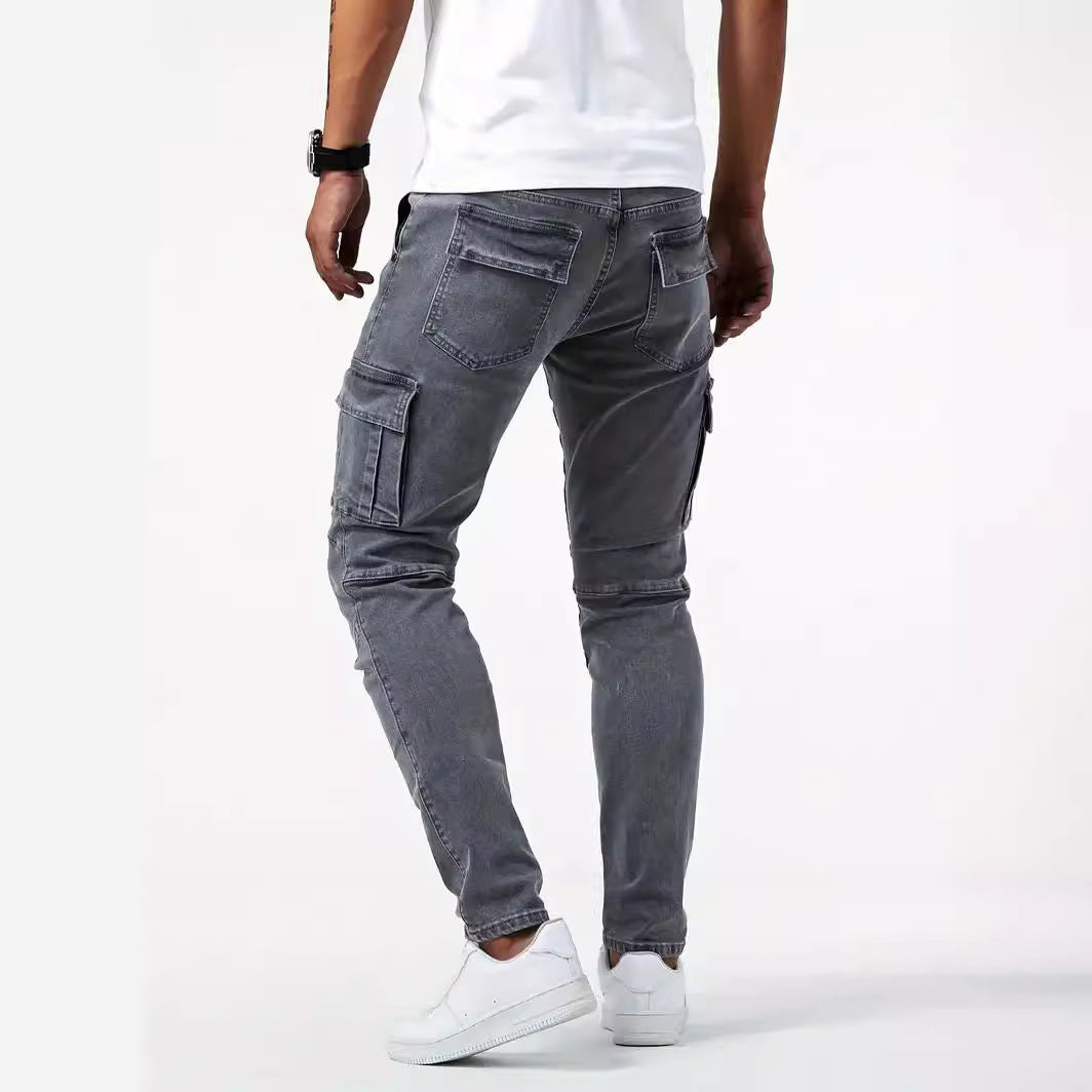 Men's Casual Cotton Cargo Pants with Multiple Pockets
