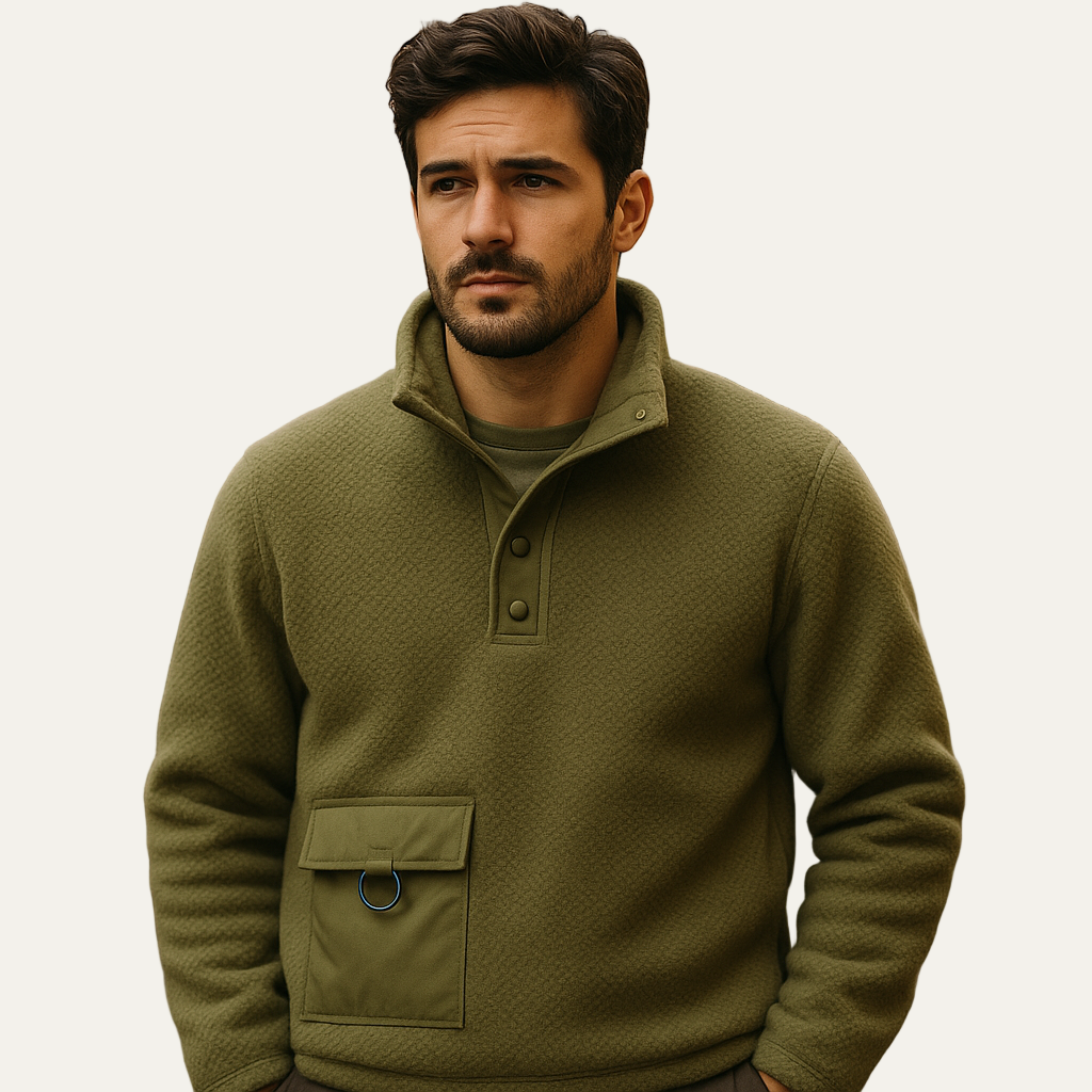 Men's Soft Fleece Zip Pullover with Pocket