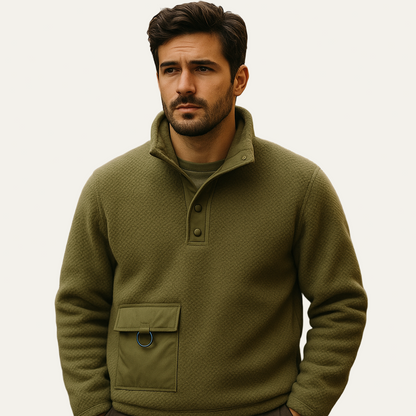 Men's Soft Fleece Zip Pullover with Pocket