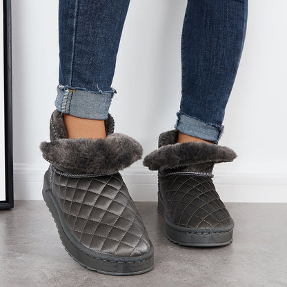 Soft Warm Fur Lining Snow Booties Winter Ankle Boots