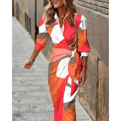 Vespera Women's Wrap Dress Printed