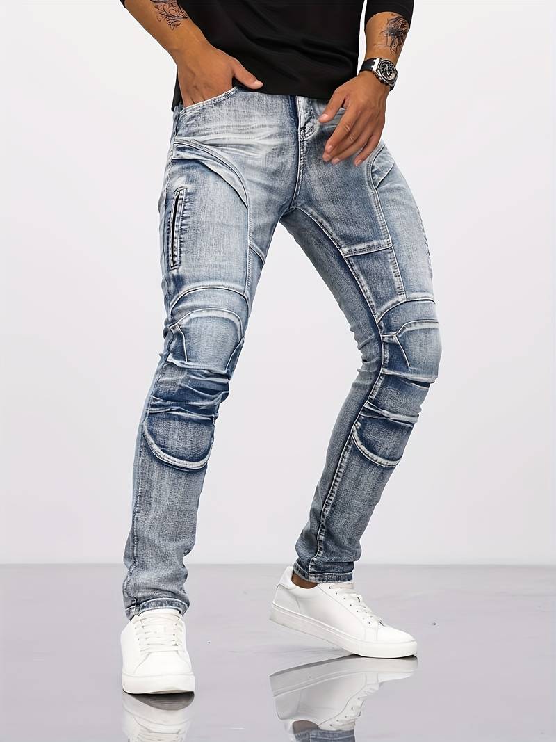 Men's Slim Fit Biker Jeans: Everyday Wear - OutfitLondon