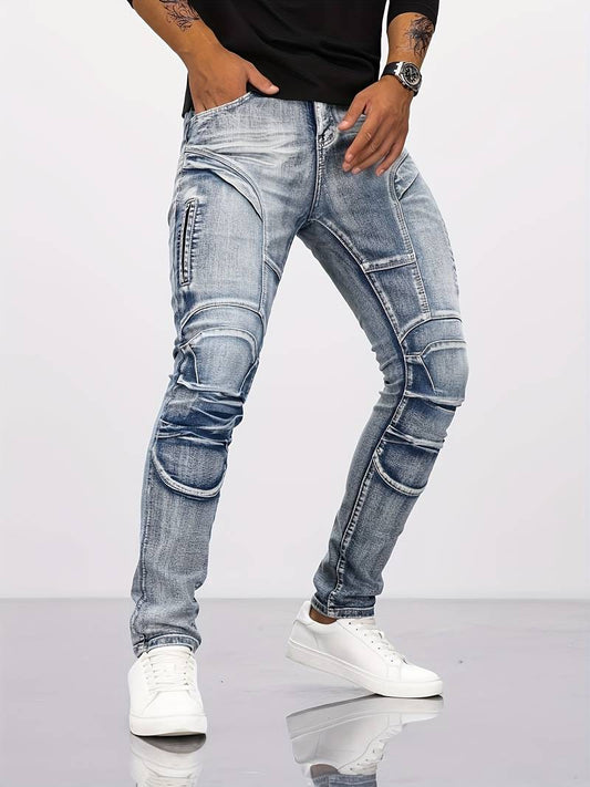 Men's Slim Fit Biker Jeans: Everyday Wear - OutfitLondon