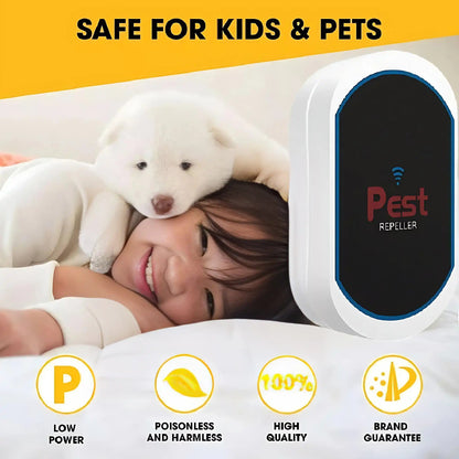 Multifunctional Ultrasonic Silent Electronic Pest Repeller - Repels Mosquitoes, Cockroaches, Spiders, Bats