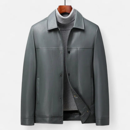 Classic Real Leather Polo Coat - Regular Fit Jacket
