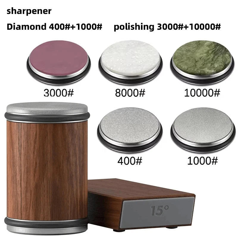 Easy Use Dual Angle Knife Sharpener with Magnetic Strip