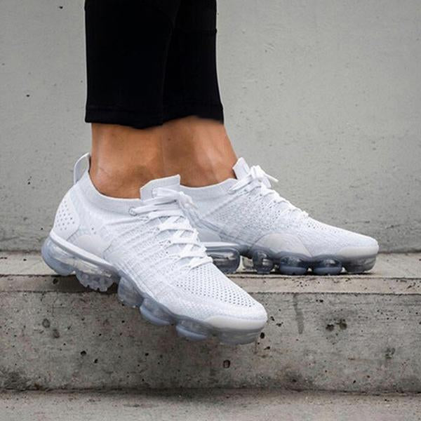 Womens Fashion Air Cushion Sneakers Lace Up Mesh Breathable Running Shoes