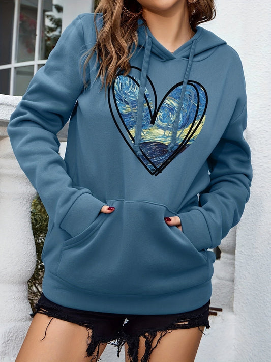Cozy Ladies Relaxed Fit Hoodie with Love Graphic - OutfitLondon