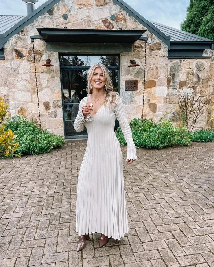 Comfy Long Sleeve Women's Maxi Dress - OutfitLondon