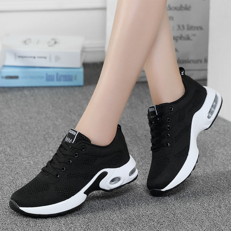 Women's Lace-up Fabric Flat Heel Sneakers