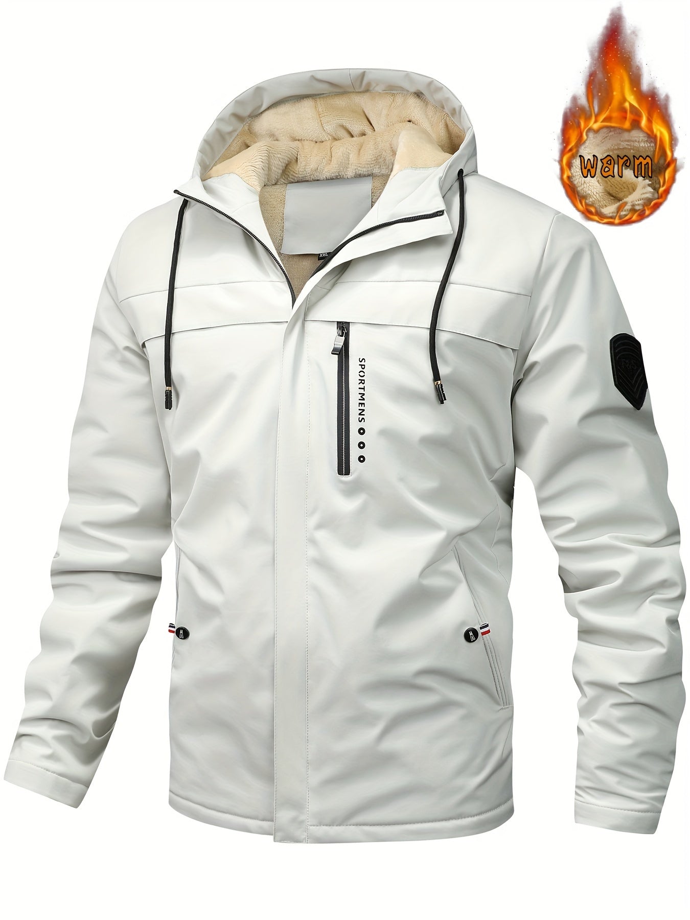 Warm Water Resistant Mens Hoodie Outdoor Coat